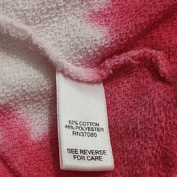 Tie-Dye French Terry Sweatshirt Top 3/4 Sleeves Drop Shoulder Boxy - Picture 8 of 13